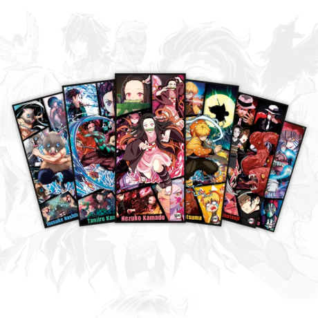 Demon Slayer Anime Poster Set Of Nezuko Tanjiro Zenitsu Inosuke Muzan Akaza Collectible - Anime Posters |