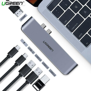 Ugreen Dual USB-C To 2*USB 3.0 A+USB-C Female+ HDMI+ Gigabit Ethernet Converter