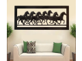 Ressence Enterprises Seven Horse Long Wooden Wall Art for Good Luck and Fortune In Black 4 Feet