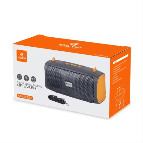Kisonli KS-2003: Portable Bluetooth Speaker with 5W Stereo Sound, 4.5H Playtime, TF Card, USB, FM Radio, Type-C Charging