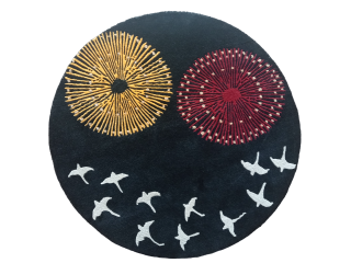 Handknotted/Handmade Nepali Woolen Carpet 60 Knots 101 Cm Round