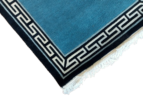 RH21 Blue Color 62 Cm x 185 Cm 60 Knots Handknotted Nepali Carpet-Galaicha