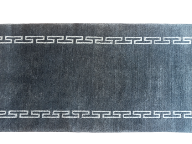 Traditional Nepalese Grey Blue Rug - 60 Knots Quality, 61cm x 182cm