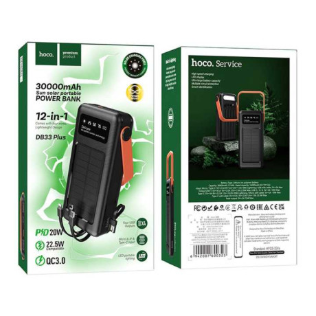 DB33 Rising sun solar portable power bank(30000mAh)