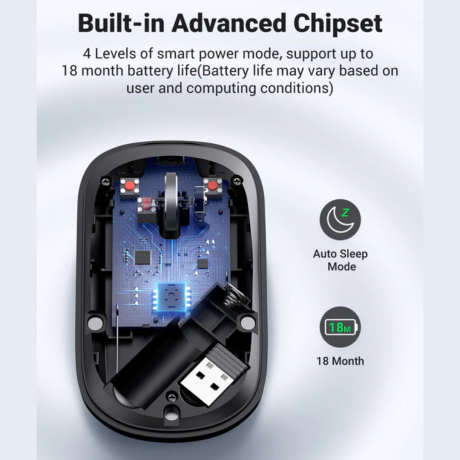 Ugreen Portable Wireless 2.4GHZ Mouse (MU-90372)