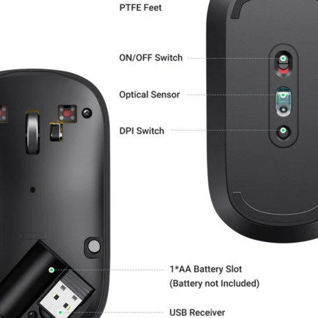 Ugreen Portable Wireless 2.4GHZ Mouse (MU-90372)
