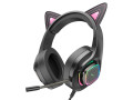 W107 Cute cat luminous cat ear gaming headphones