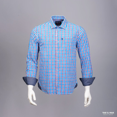 Cotton Linen Check Full Shirt
