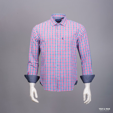 Cotton Linen Check Full Shirt