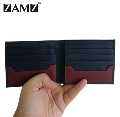 Zamz Navy Blue Genuine 100% Leather Wallet For Men