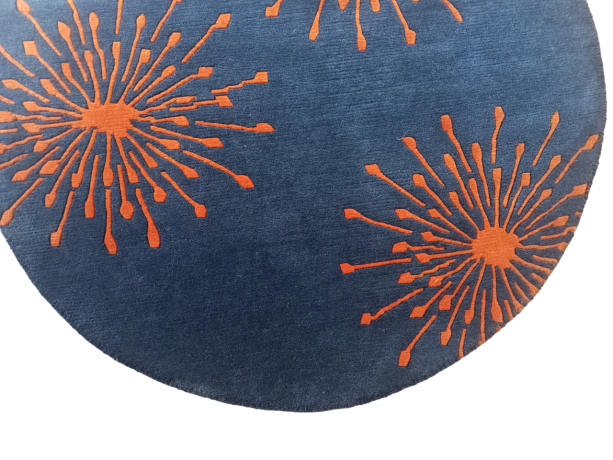 Handknotted/Handmade Nepali Woolen Carpet 60 Knots 100 Cm Round