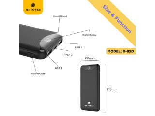 MY POWER Digital Powerbank M85 10000mah, Slim Powerbank