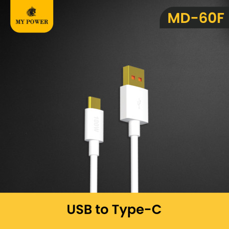 MY POWER Fast Charging Datacable, USB-To Type C Cable White Color MD60F