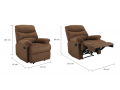 RILEY FABRIC MANUAL RECLINER 1/S GY