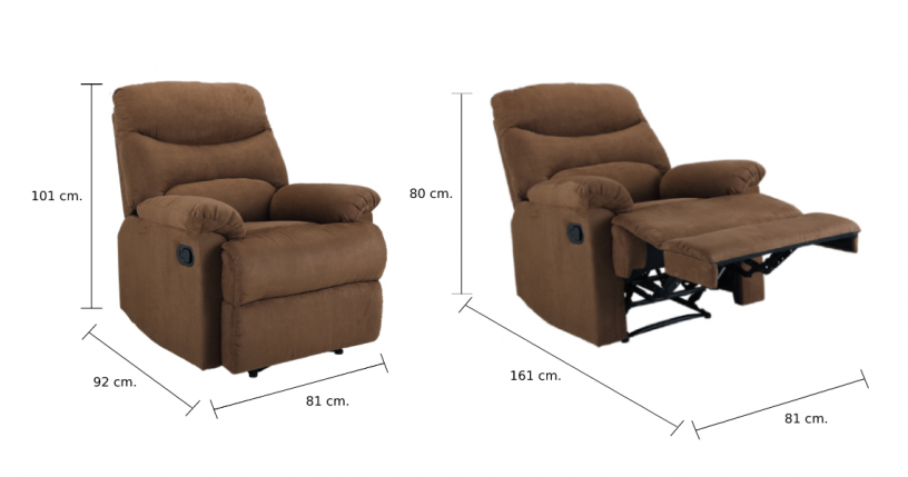 RILEY FABRIC MANUAL RECLINER 1/S GY