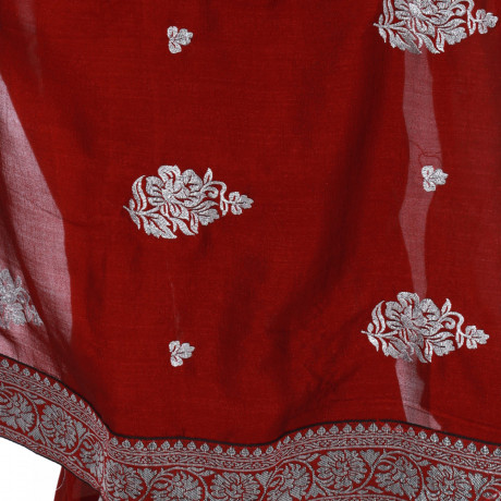 Women's Vichitra Silk Saree With Blouse Piece