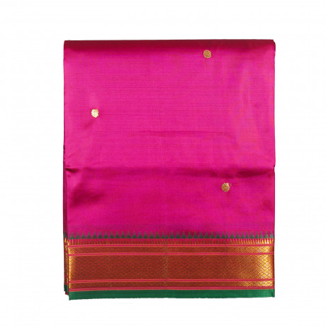 Semi Paithani With Plain Design Saree For Women