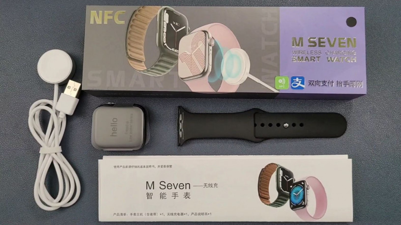 M Seven Series 7 Smartwatch with NFC and Wireless Charging