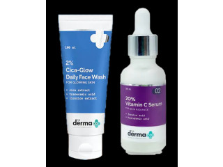 Derma Co 20% Vitamin C Serum 20 ml+ Derma Co. 2% Cica-Glow Daily Face Wash 100ml