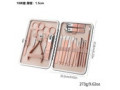 Black 18-Piece Stainless Steel Nail Clipper Set, Color: Pink