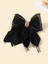 Exquisite Korean Style Bow Oragnza Hair Clip, Color: Black