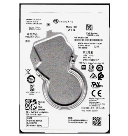 2TB LAPTOP HARD DISK Seagate 5400RPM SATA 6Gb/s