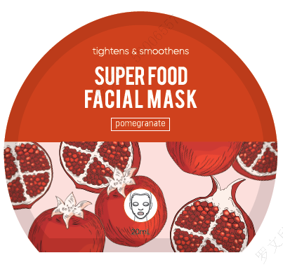 Super Food Facial Sheet Mask(Pomegranate) Brand: CC Brand