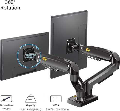 NB North Bayou Dual Monitor Stand for Two Screens 17-27 Inch F160