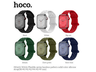 IWatch WA16 Flexible series bamboo pattern solid color silicone strap(42/44/45/49mm) Dark Blue
