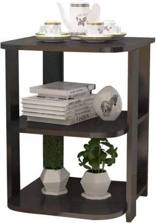 Small Sofa Side Table , Multi-Tier Storage Tea Coffee Table Modern Simplicity Design For Living Room and Bedroom In Brown